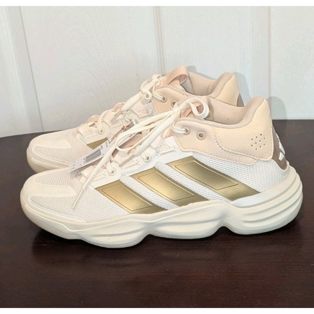 adidas Court Stabil Indoor Women's 8.5 Off White Sneakers Athletic Shoes JP9833